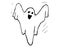 Whisper Ghost hand draw. Ghost character Costume evil