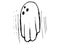 Whisper Ghost hand draw. Ghost character Costume evil