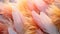 Whispers of Elegance: Delicate Orange and Pink Feathers in Soft Harmony - Generative AI