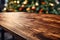 Whispers of Festivity: Wood Grain and Distant Christmas Echos