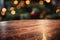 Whispers of Festivity: Wood Grain and Distant Christmas Echos