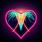 Whispers of passion. Exploring the boundless depths of devotion within the thunderstruck neon elixir. AI-generated