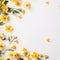 Whispers of Spring: Delicate Yellow Flowers on a Gentle Light Background