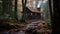 Whispers of the Woods: The Moss-Covered Cabin Surrounded by Autumn\\\'s Vibrancy