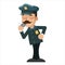 Whistle policeman detective police cartoon flat design vector illustration
