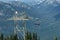 WHISTLER, CANADA - AUGUST 25, 2019: whistler blackcomb blue Peak 2 Peak Gondola