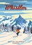 Whistler Travel Ski resort poster vintage. Canada, British Columbia winter landscape travel card