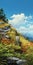 Whistlerian Adventure: Vibrant Digital Painting Of Grassy Hillsides