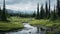 Whistlerian Desolate Landscapes: A Creek In The Arctic Palm Beach Forest