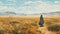 Whistlerian Oil Painting: Girl Walking Through Empty Desert