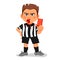 Whistling soccer referee showing red card during match, human character vector illustration. Sport cartoon design in flat style,