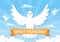 Whit Monday Vector Illustration with a Pigeon or Dove for Christian Community Holiday of the Holy Spirit in Flat Cartoon