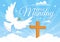 Whit Monday Vector Illustration with a Pigeon or Dove for Christian Community Holiday of the Holy Spirit in Flat Cartoon