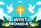 Whit Monday Vector Illustration with a Pigeon or Dove for Christian Community Holiday of the Holy Spirit in Flat Cartoon