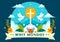 Whit Monday Vector Illustration with a Pigeon or Dove for Christian Community Holiday of the Holy Spirit in Flat Cartoon