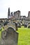 Whitby abbey and graveyard