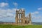 Whitby Abbey North Yorkshire uk ruins in summer tourist town and holiday destination