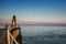 Whitby Pier seascape in Yorkshire England UK