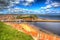 Whitby town and coast North Yorkshire in colourful HDR