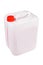 White 10 liter canister with red liquid