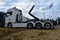 White, 12 wheeler truck