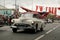 A white 1950 Oldsmobile rocket 88 parade on October 29 republic day of Turkey, Classic car parade moment