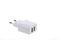 White 2 port Cell phone charger USB