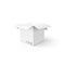 White 3D box. Clean opened carton package. Mockup template for y