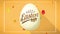 white 3d easter egg over golden striped background