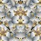 White 3d flowers striped abstract seamless pattern. Floral vector background wallpaper with vintage