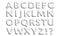 White 3D Font of English Alphabet w Punctuation Marks, Interrogative and Exclamatory