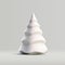 White 3d glossy Chrostmas tree, stylised render vector illustration, festive toy