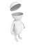 White 3d man with open head cover