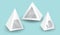 White 3d pyramid, Vector illustration, Box Packaging For Food, Gift Or Other Products