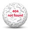 White 3D Sphere with Website Error Message - 404 Not Found