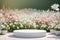 White 3D Spring Table Beauty Stand Display for Podium Flower Products.