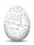 White 3D Vector Easter Egg with Graph Paper Texture and Mathematical Symbols