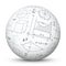 White 3D Vector Sphere with Graph Paper Texture and Mathematical Symbols - Math Cheat Slip