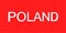 White 3d word POLAND written on the red background as a Polish flag. 3d rendering