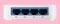 White 8 Port Plastic Ethernet Switch isolated on pink background