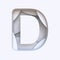 White abstract layers font Letter D 3D