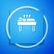 White Acupuncture therapy icon isolated on blue background. Chinese medicine. Holistic pain management treatments. Blue