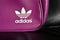 White Adidas logo on fashion leather bag