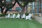 White Adirondack Wood Lawn Chairs