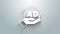 White Advertising icon isolated on grey background. Concept of marketing and promotion process. Responsive ads. Social