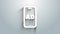 White Advertising icon isolated on grey background. Concept of marketing and promotion process. Responsive ads. Social