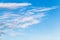 White altocumulus clouds in blue sky, natural photo