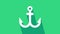 White Anchor icon isolated on green background. 4K Video motion graphic animation