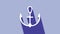 White Anchor icon isolated on purple background. 4K Video motion graphic animation