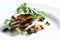 White anchovies salad with arugula, potato